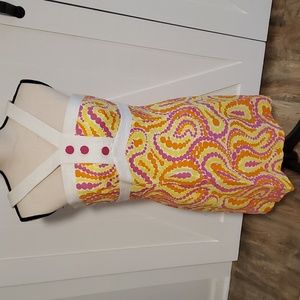 Milly Dress Orange Pink Yellow